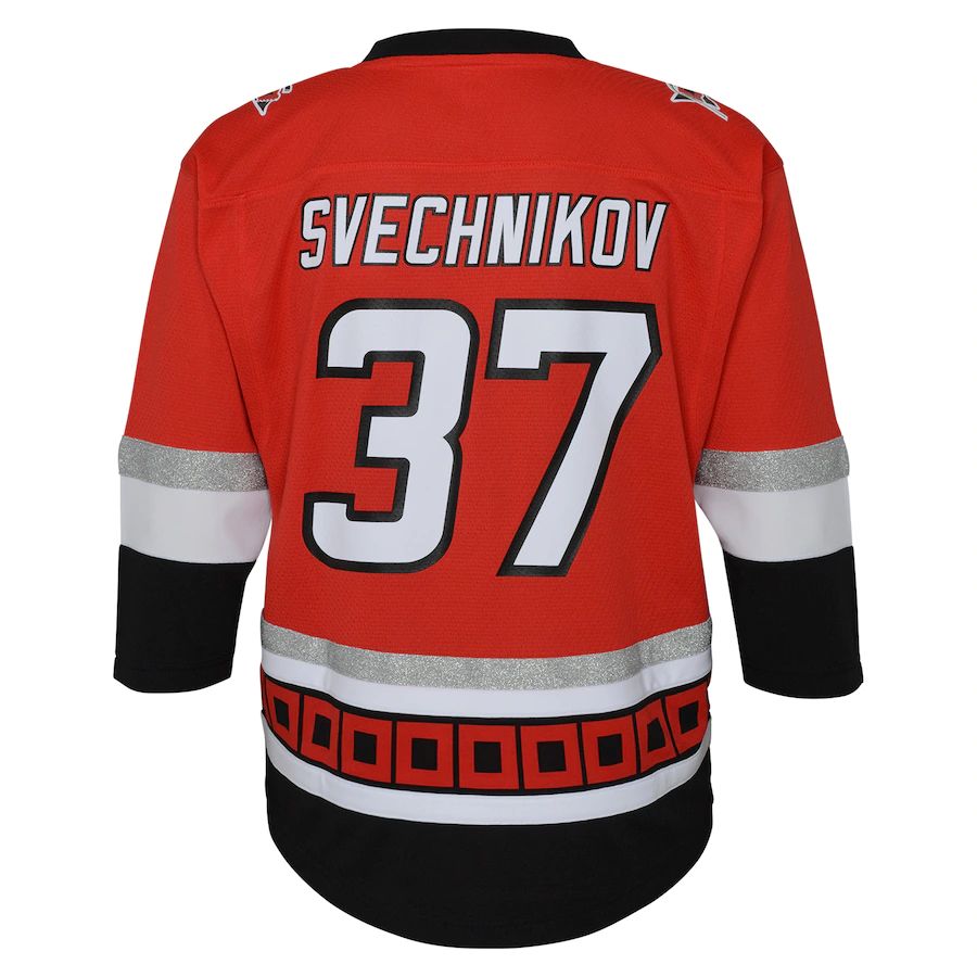 C.Hurricanes #37 Andrei Svechnikov Toddler 25th Anniversary Replica Player Jersey Red Stitched American Hockey Jerseys - Main View