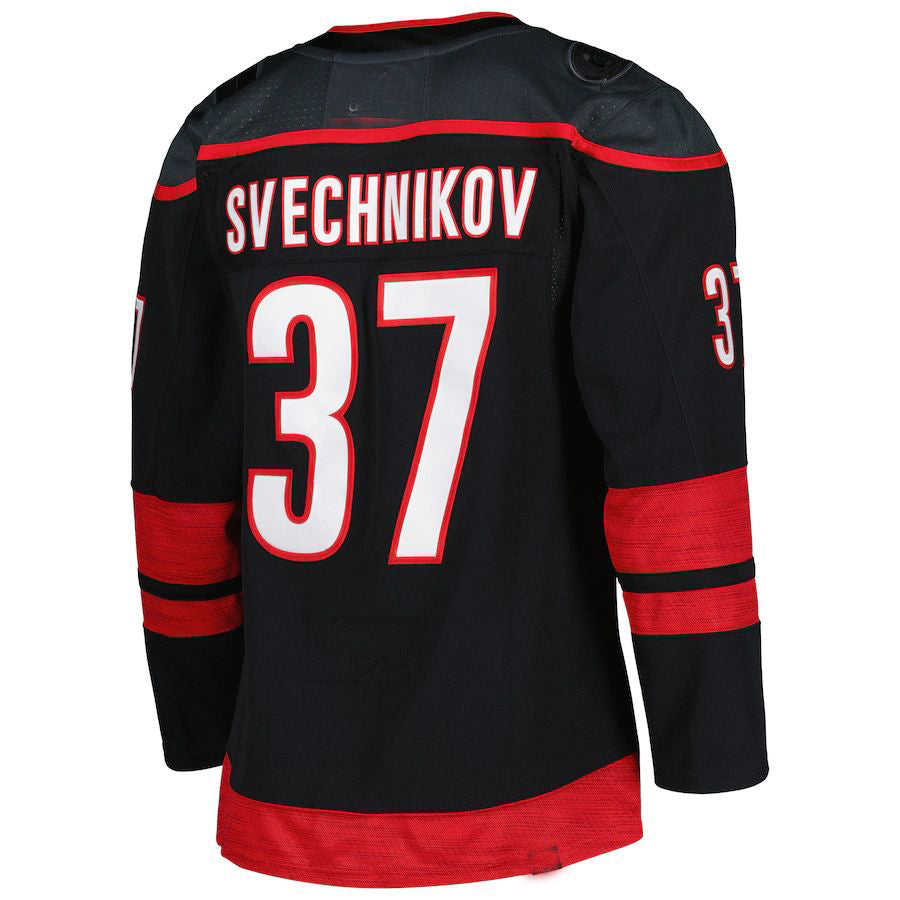 C.Hurricanes #37 Andrei Svechnikov Primegreen Authentic Pro Alternate Player Jersey Black Stitched American Hockey Jerseys - Main View