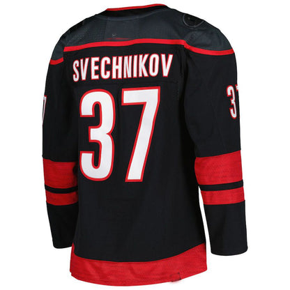 C.Hurricanes #37 Andrei Svechnikov Primegreen Authentic Pro Alternate Player Jersey Black Stitched American Hockey Jerseys - Main View