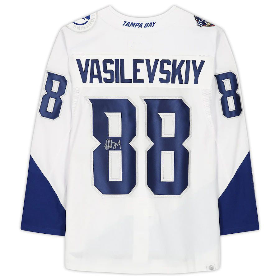 TB.Lightning #88 Andrei Vasilevskiy Fanatics Authentic Autographed 2022 Stadium Series Jersey White Stitched American Hockey Jerseys - Main View