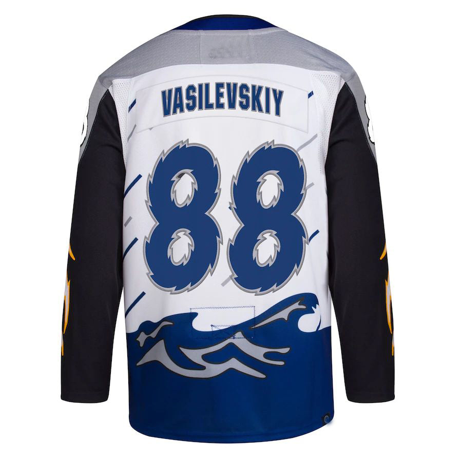 TB.Lightning #88 Andrei Vasilevskiy Reverse Retro 2.0 Authentic Player Jersey White Stitched American Hockey Jerseys - Main View