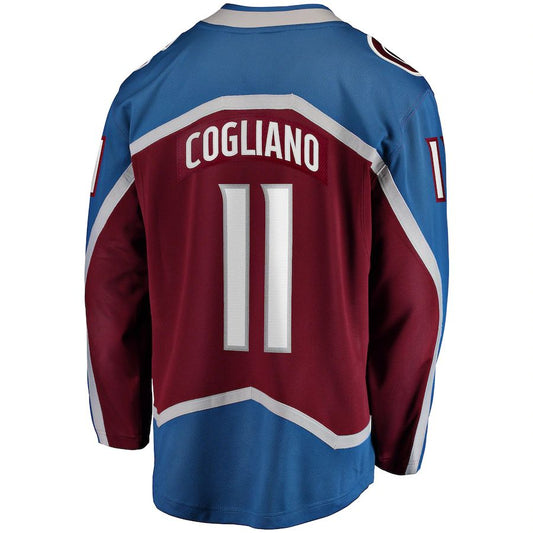 C.Avalanche #11 Andrew Cogliano Fanatics Branded Home Breakaway Jersey Burgundy Stitched American Hockey Jerseys - Main View