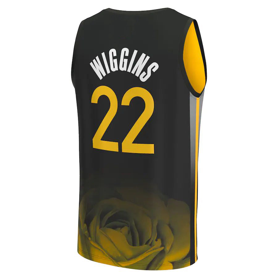 G.State Warriors #22 Andrew Wiggins Fanatics Branded 2022-23 Fastbreak Jersey City Edition Black Stitched American Basketball Jersey - Main View