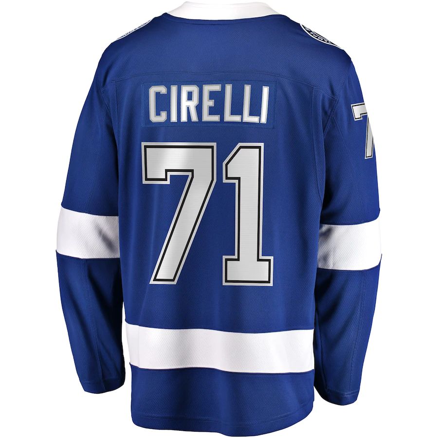 TB.Lightning #71 Anthony Cirelli Fanatics Branded Home Breakaway Player Jersey Blue Stitched American Hockey Jerseys - Main View