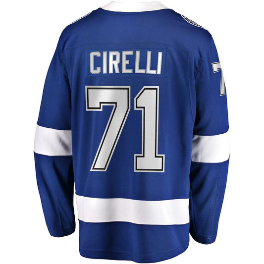 TB.Lightning #71 Anthony Cirelli Fanatics Branded Home Breakaway Player Jersey Blue Stitched American Hockey Jerseys - Main View