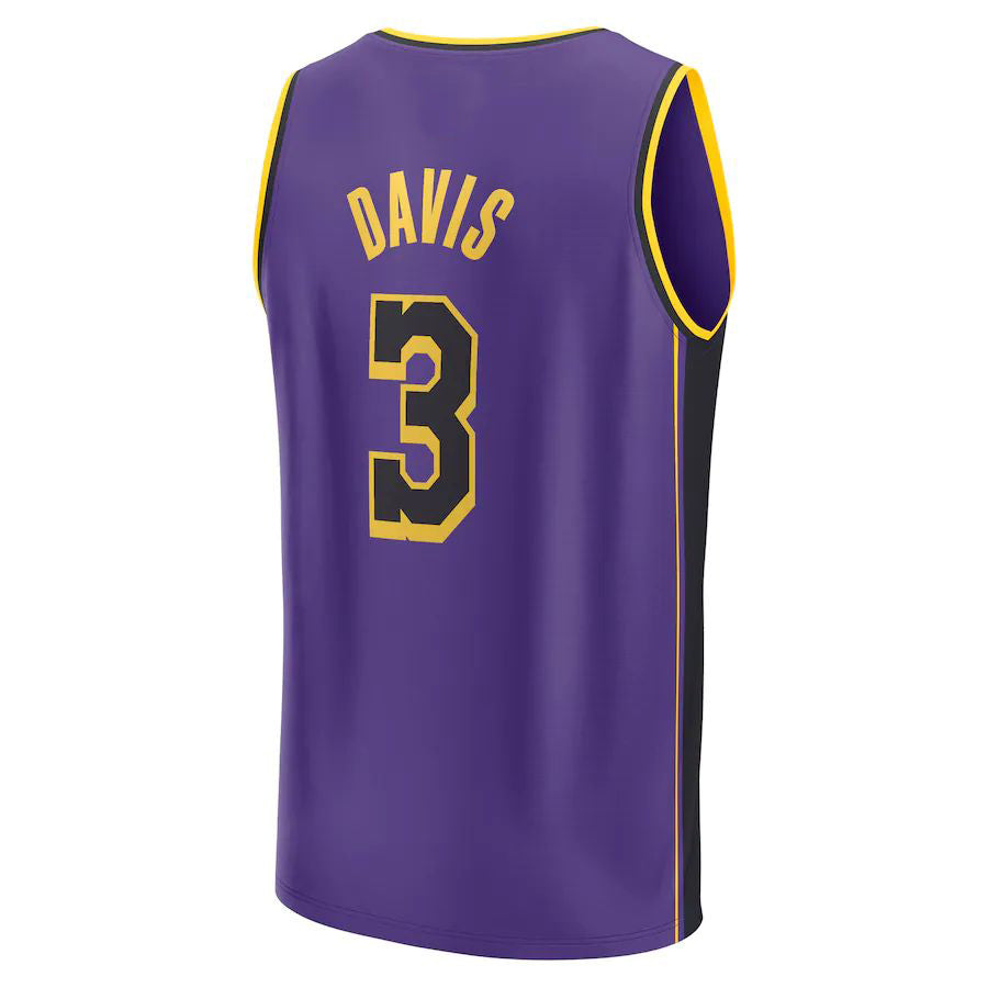 LA.Lakers #3 Anthony Davis Fanatics Branded 2022-23 Fast Break Replica Player Jersey Statement Edition Purple Stitched American Basketball Jersey - Main View