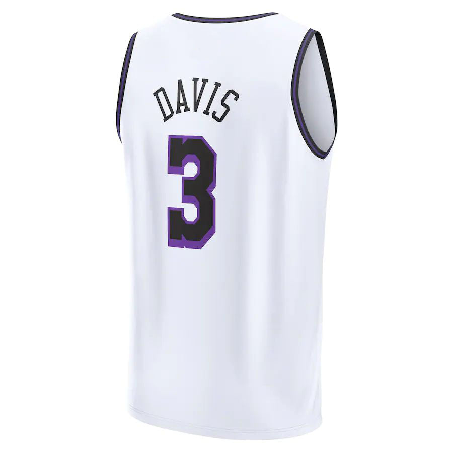 LA.Lakers #3 Anthony Davis Fanatics Branded 2022-23 Fastbreak Jersey City Edition White Stitched American Basketball Jersey - Main View
