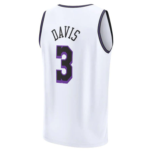 LA.Lakers #3 Anthony Davis Fanatics Branded 2022-23 Fastbreak Jersey City Edition White Stitched American Basketball Jersey - Main View