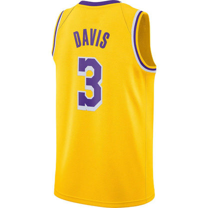 LA.Lakers #3 Anthony Davis 2020-21 Swingman Jersey  Gold Stitched American Basketball Jersey - Main View