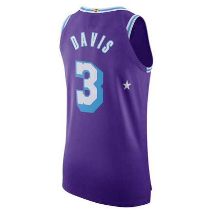 LA.Lakers #3 Anthony Davis 2021-22 Authentic Player Jersey City Edition Purple Stitched American Basketball Jersey - Main View