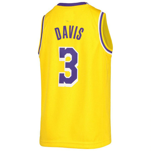 LA.Lakers #3 Anthony Davis 2021-22 Diamond Swingman Jersey Gold Stitched American Basketball Jersey - Main View