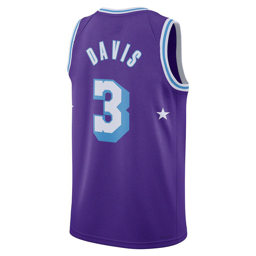 LA.Lakers #3 Anthony Davis 2021-22 Swingman Jersey City Edition Purple Stitched American Basketball Jersey - Main View
