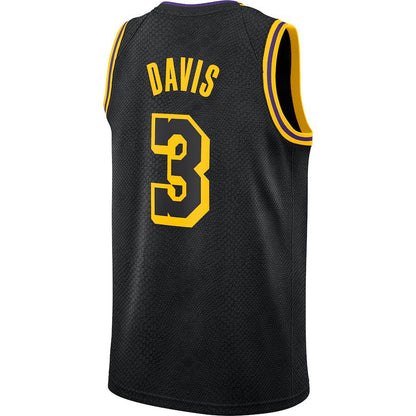 LA.Lakers #3 Anthony Davis City Edition Swingman Jersey Black Stitched American Basketball Jersey - Main View