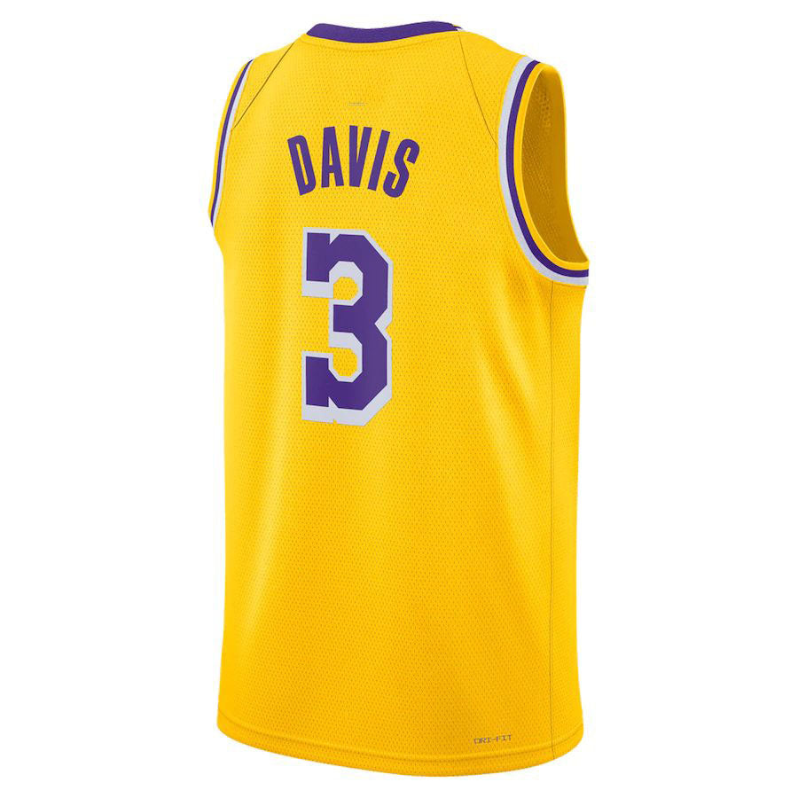 LA.Lakers #3 Anthony Davis Unisex 2022-23 Swingman Jersey Gold Stitched American Basketball Jersey - Main View