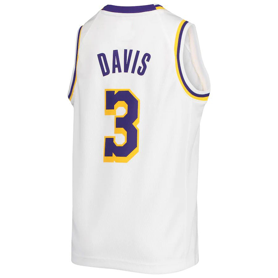 LA.Lakers #3 Anthony Davis 2020-21 Swingman Jersey Association Edition White Stitched American Basketball Jersey - Main View