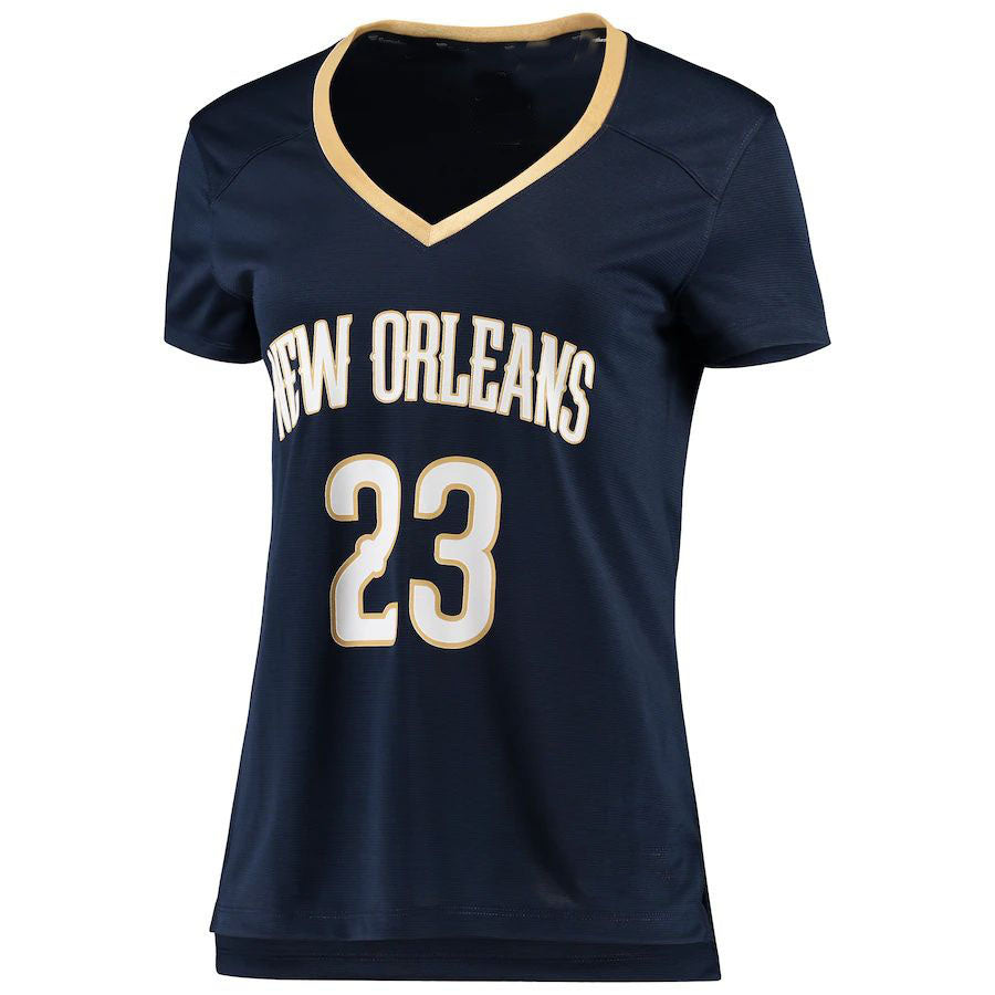 NO.Pelicans #23 Anthony Davis Fanatics Branded Women's Fast Break Replica Jersey Icon Edition Navy Stitched American Basketball Jersey - Main View