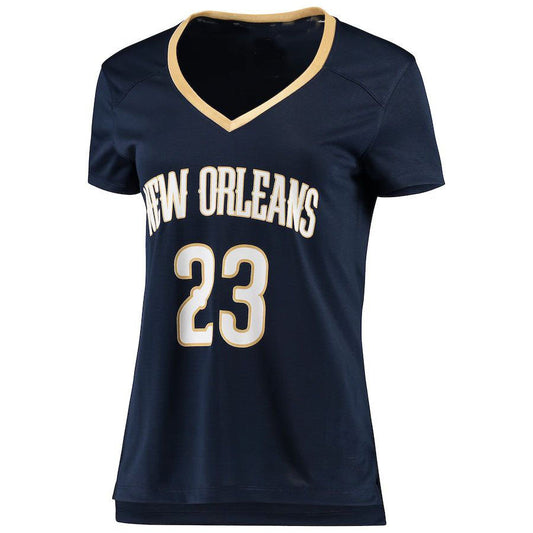 NO.Pelicans #23 Anthony Davis Fanatics Branded Women's Fast Break Replica Jersey Icon Edition Navy Stitched American Basketball Jersey - Main View