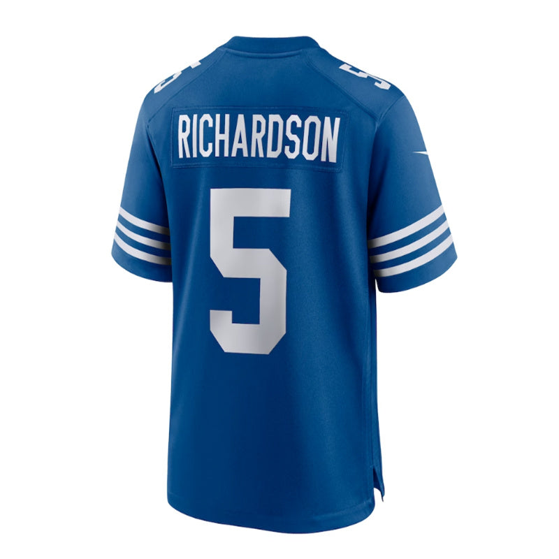 IN. Colts #5 Anthony Richardson 2023 Draft First Round Pick Alternate Game Jersey - Royal Stitched American Football Jerseys - Main View