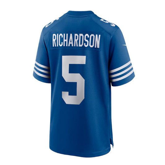 IN. Colts #5 Anthony Richardson 2023 Draft First Round Pick Alternate Game Jersey - Royal Stitched American Football Jerseys - Main View