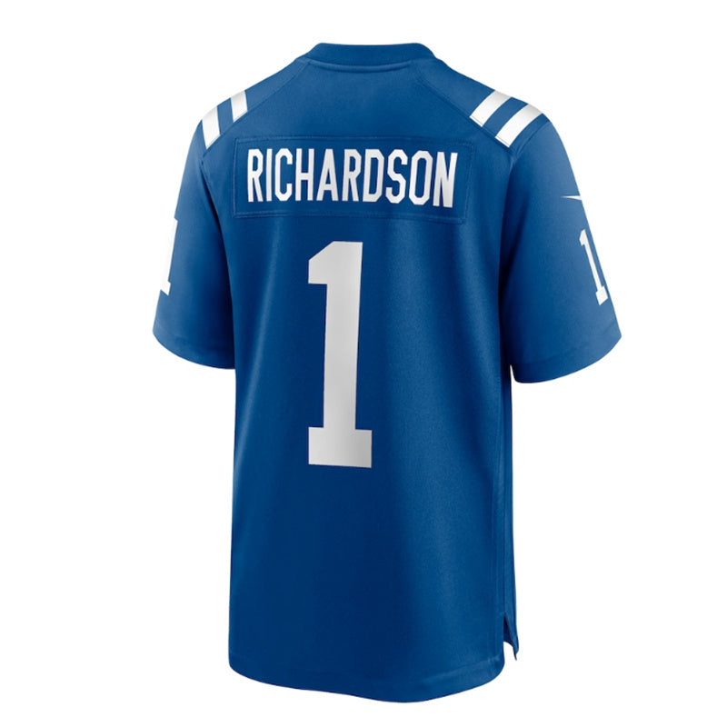 IN. Colts #1 Anthony Richardson 2023 Draft First Round Pick Game Jersey - Royal Stitched American Football Jerseys - Main View