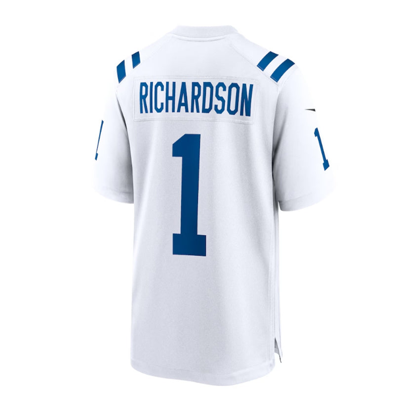 IN. Colts #1 Anthony Richardson 2023 Draft First Round Pick Game Jersey - White Stitched American Football Jerseys - Main View