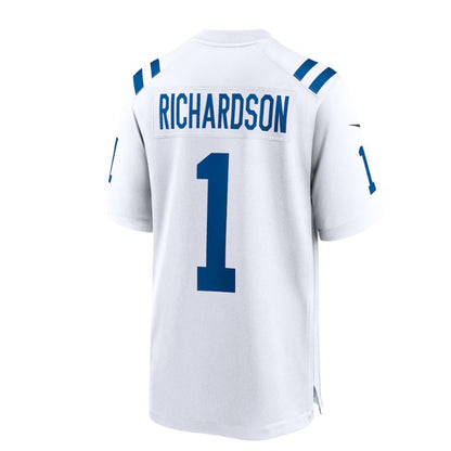IN. Colts #1 Anthony Richardson 2023 Draft First Round Pick Game Jersey - White Stitched American Football Jerseys - Main View