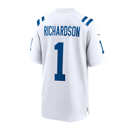 IN. Colts #1 Anthony Richardson 2023 Draft First Round Pick Game Jersey - White Stitched American Football Jerseys - Main View