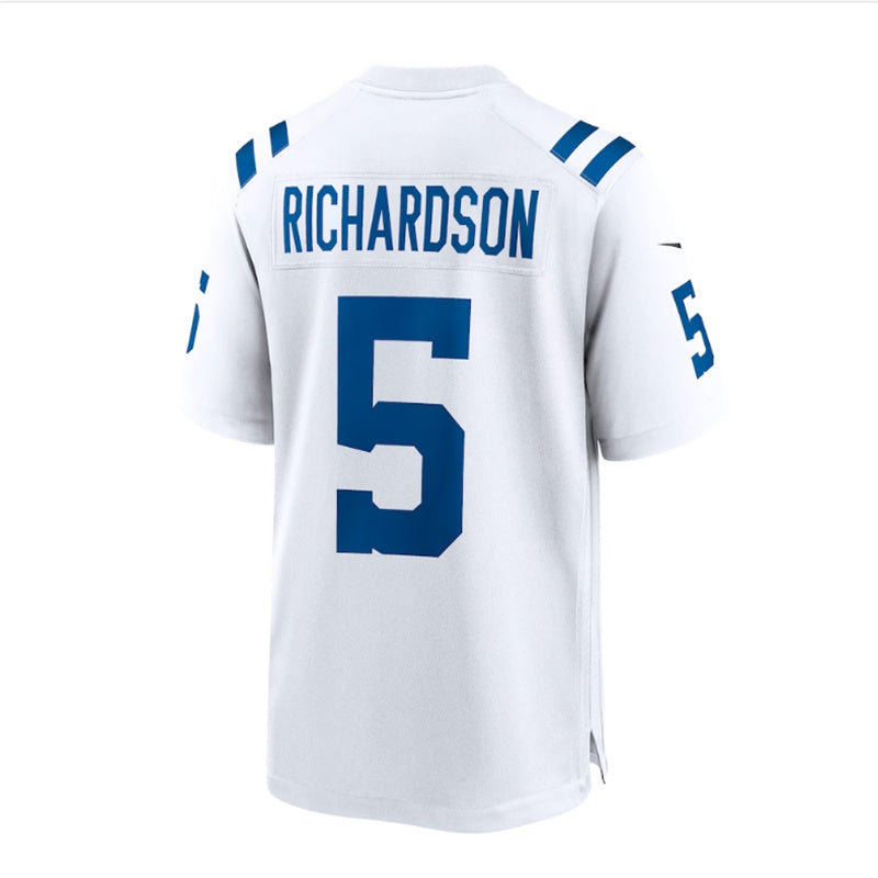 IN. Colts #5 Anthony Richardson 2023 Draft First Round Pick Game Jersey - White Stitched American Football Jerseys - Main View