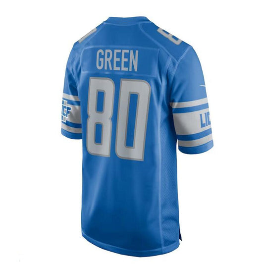 D.Lions #80 Antoine Green Team Game Jersey - Blue Stitched American Football Jerseys - Main View