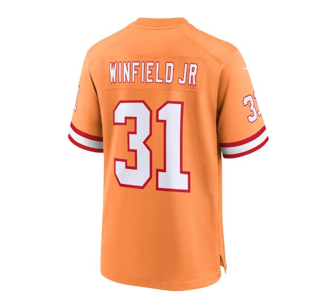 TB.Buccaneers #31 Antoine Winfield Jr. Throwback Game Jersey - Orange Stitched American Football Jerseys - Main View