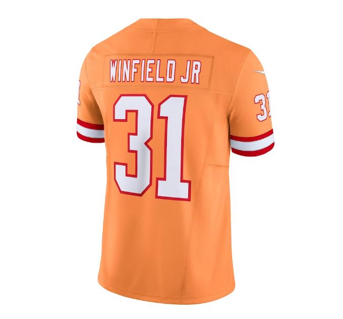 TB.Buccaneers #31 Antoine Winfield Jr. Throwback Vapor F.U.S.E. Limited Jersey - Orange Stitched American Football Jerseys - Main View