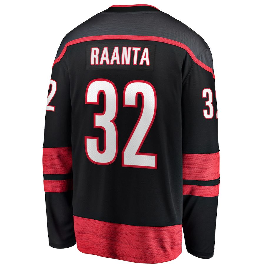 C.Hurricanes #32 Antti Raanta Fanatics Branded Home Breakaway Player Jersey Black Stitched American Hockey Jerseys - Main View