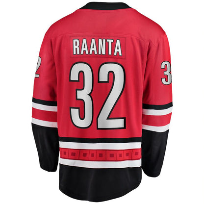 C.Hurricanes #32 Antti Raanta Fanatics Branded Home Breakaway Player Jersey Red Stitched American Hockey Jerseys - Main View