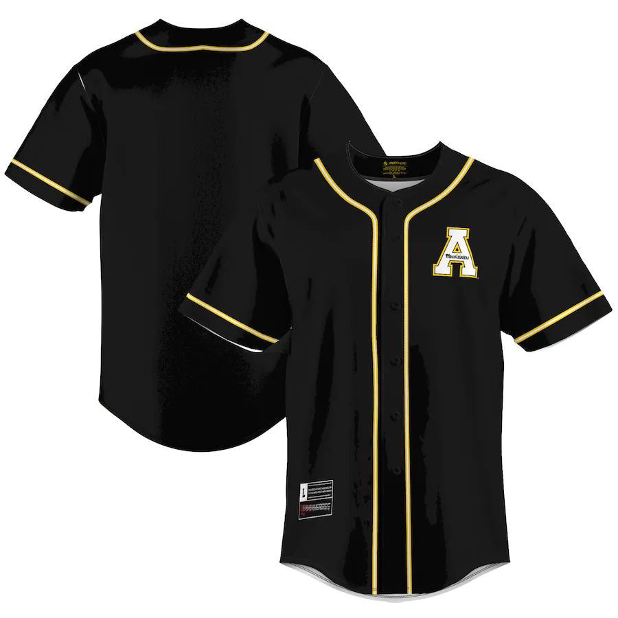 A.State Mountaineers Baseball Jersey Black Stitched American College Jerseys - Main View