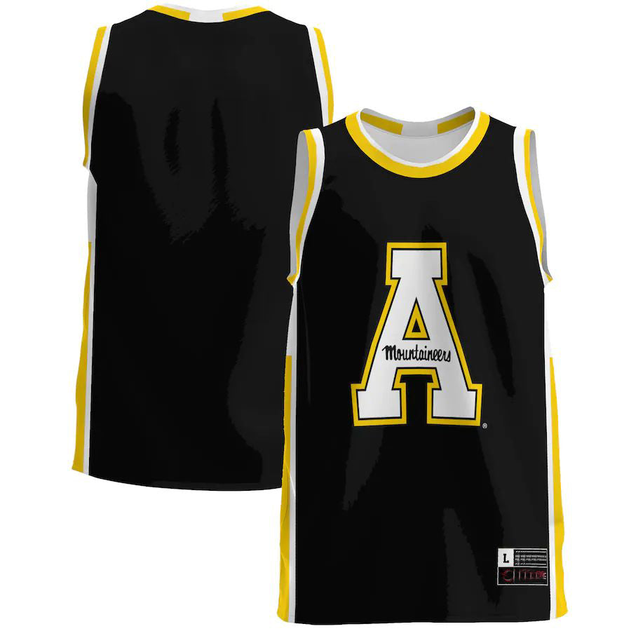 A.State Mountaineers Basketball Jersey - Black Stitched American College Jerseys - Main View