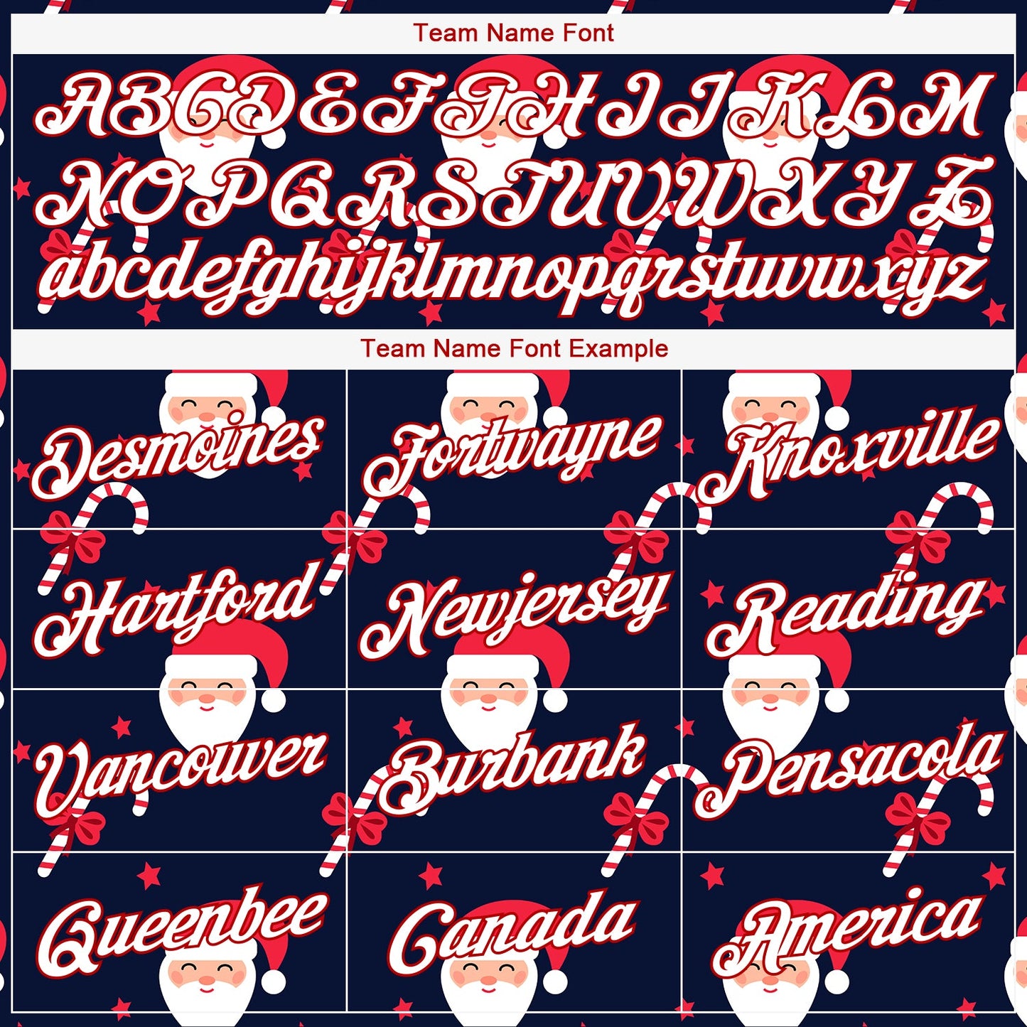 Custom Navy Red-White Christmas 3D Performance T-Shirt view 3