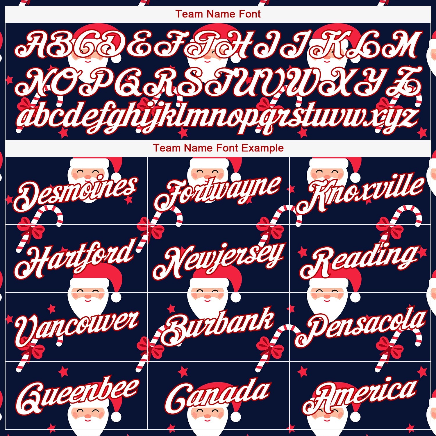 Custom Navy Red-White Christmas 3D Performance T-Shirt view 3