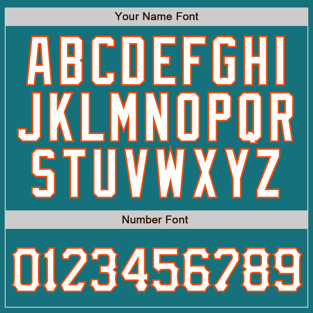 Custom Teal Orange Pinstripe White-Orange Authentic Baseball Jersey view 4