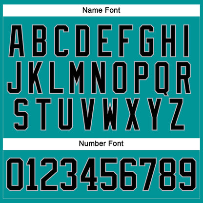 Custom Aqua Black-Gray Hockey Jersey view 5