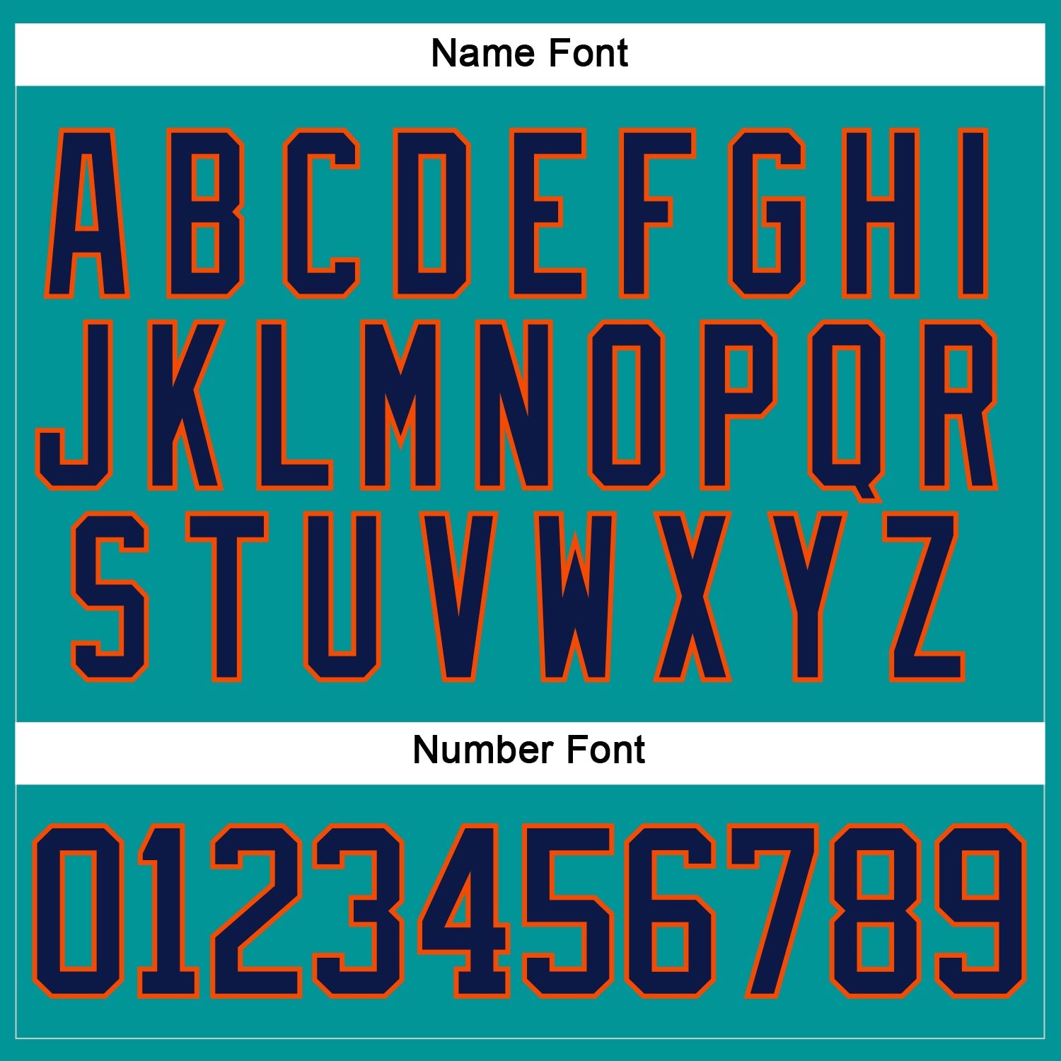 Custom Aqua Navy-Orange Hockey Jersey view 5