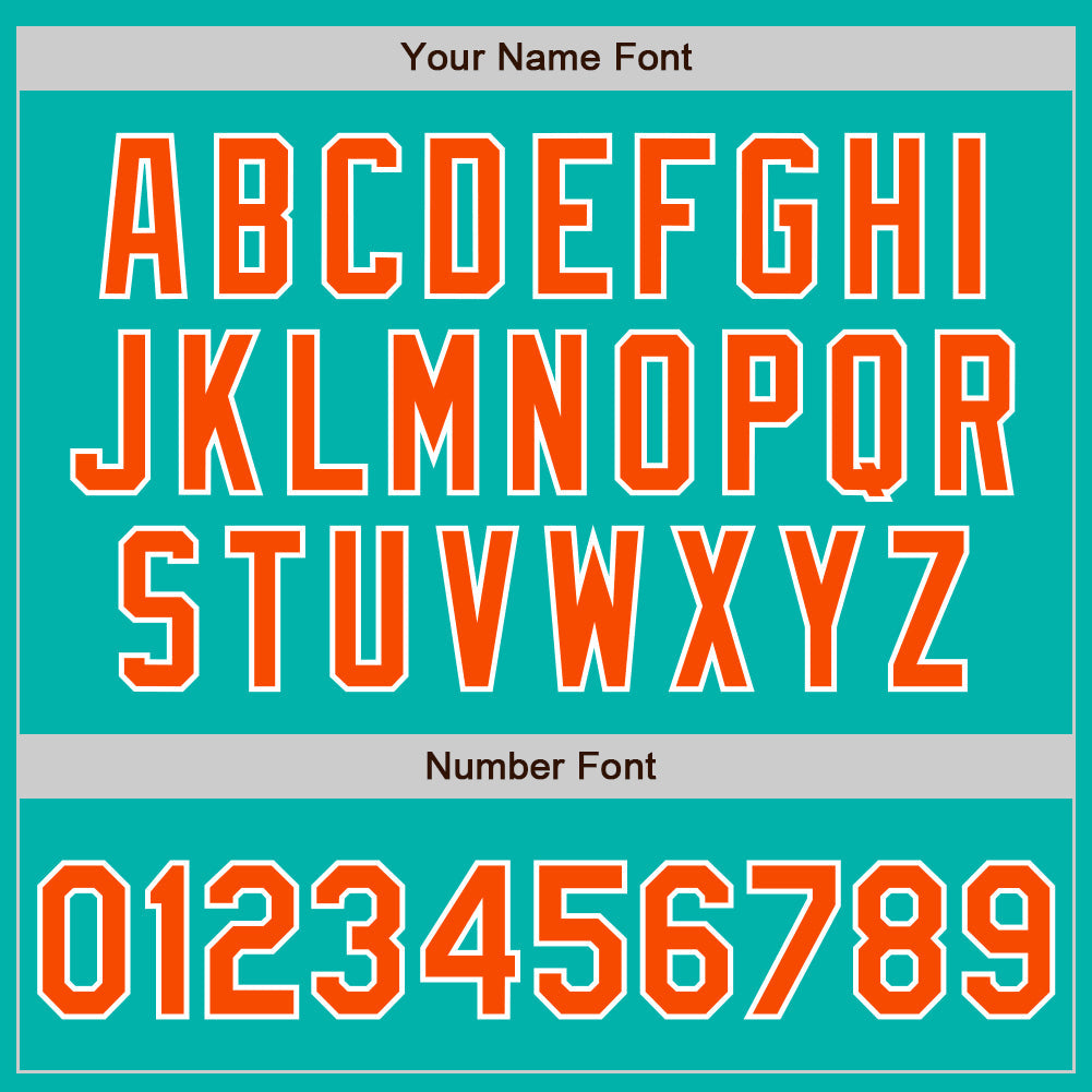 Custom Stitched Aqua Orange-White Baseball Pullover Sweatshirt Hoodie view 4