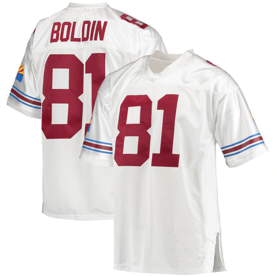 A.Cardinal #81 Anquan Boldin Mitchell & Ness White 2003 Authentic Retired Player Jersey Stitched American Football Jerseys - Main View
