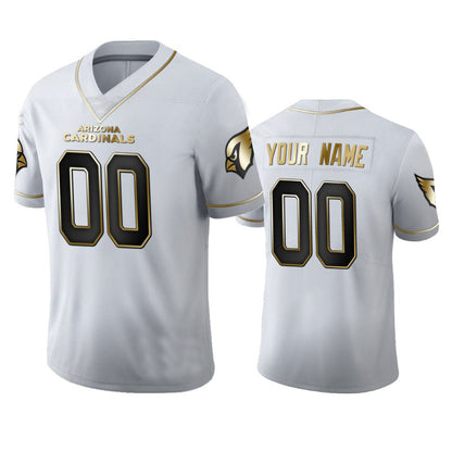 Custom A.Cardinal White Golden Edition Vapor Limited Stitched Football Jerseys - Main View
