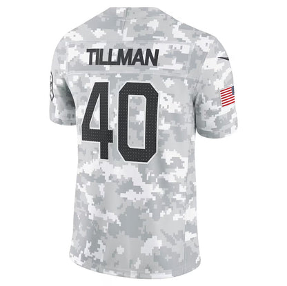 A.Cardinals #40 Pat Tillman Arctic Camo 2024 Salute to Service Retired Player Limited Stitched American Football Jerseys - Main View