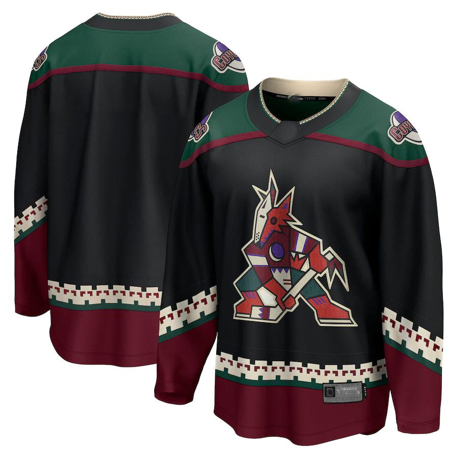 A.Coyotes anatics Branded 2021-22 Home Breakaway Jersey Black Stitched American Hockey Jerseys - Main View