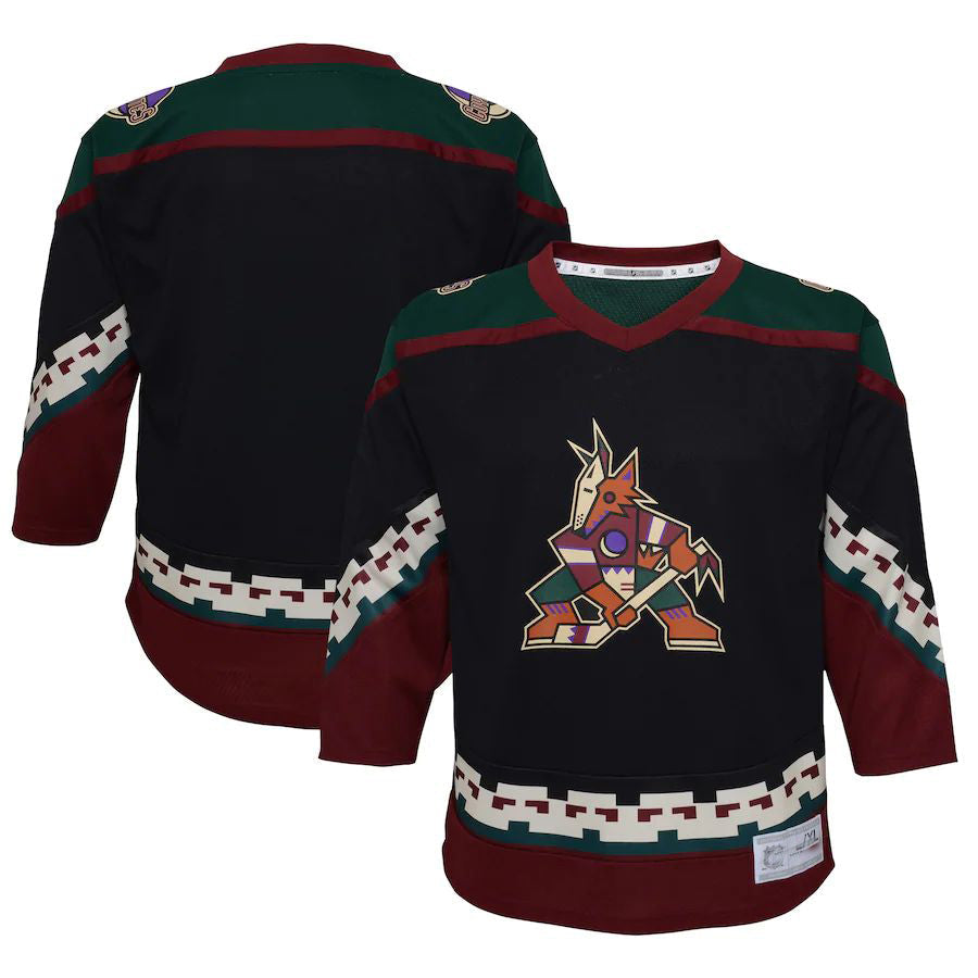 A.Coyotes Preschool 2021-22 Home Replica Jersey Black Stitched American Hockey Jerseys - Main View