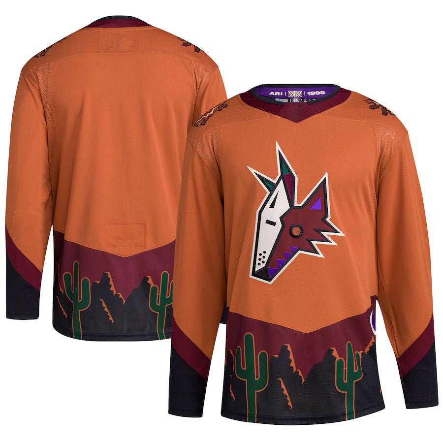 A.Coyotes Reverse Retro 2.0 Authentic Blank Jersey Burnt Orange Stitched American Hockey Jerseys - Main View