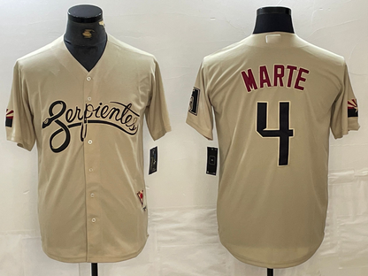 Arizona Diamondback #4 Ketel Marte 2021 Gold City Connect Cool Base Stitched Baseball Jerseys - Main View