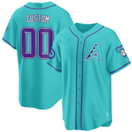 Custom Arizona Diamondbacks 2024 Teal Purple – All Stitched Baseball Jersey view 2