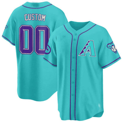 Custom Arizona Diamondbacks 2024 Teal Purple – All Stitched Baseball Jersey view 2